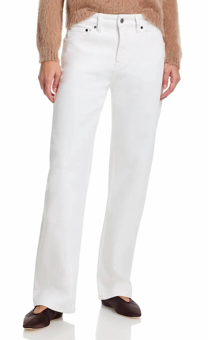 NEW EB DENIM alida loose bowed denim pants in white